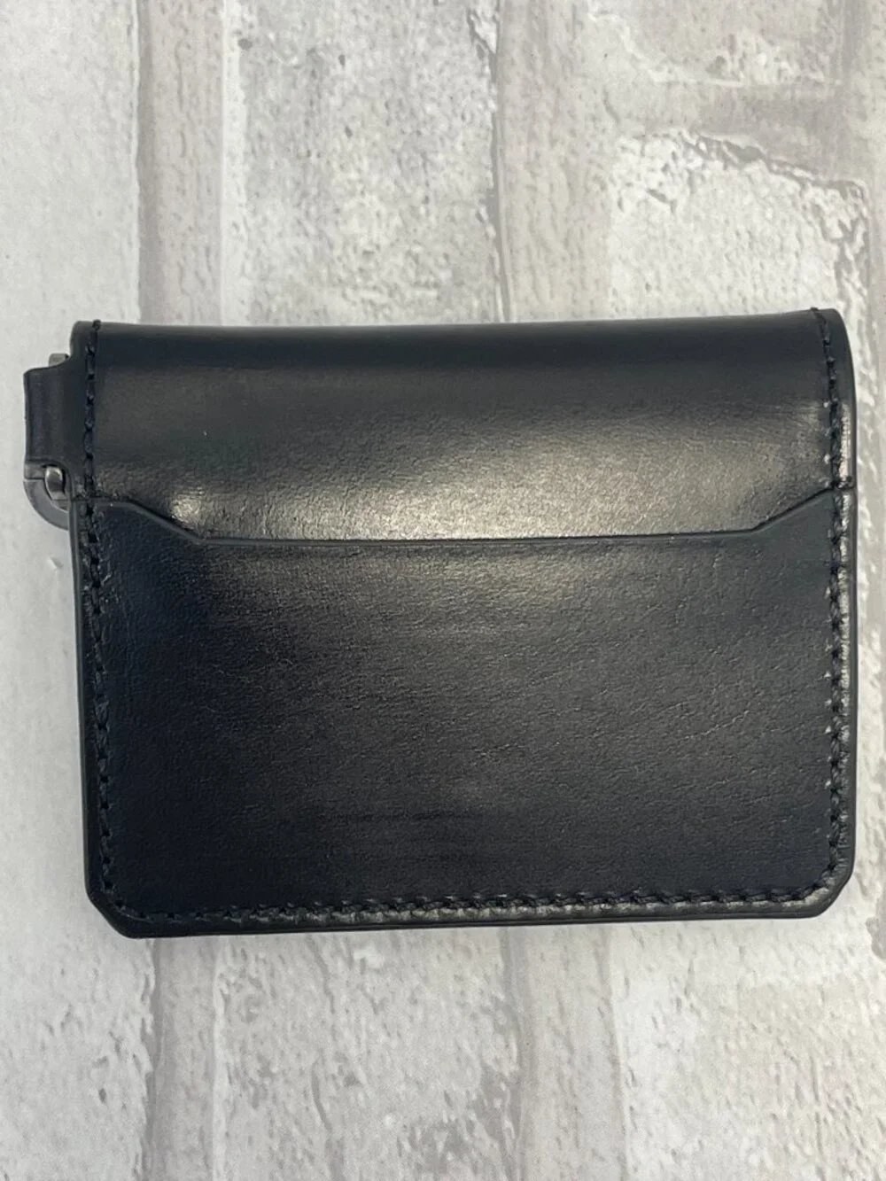 DOLCE & GABBANA Black Leather Card Holder w/ Gunmetal Keyring - Preowned